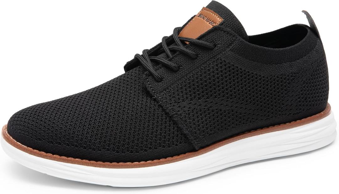 Bruno Marc Men's KnitFlex Breeze Mesh Sneakers Oxfords Lace-Up Lightweight Casual Walking Shoes (Black, 11)