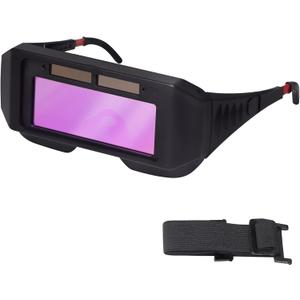 T TOVIA LCD Welder Glasses Safety Protective Solar Powered Auto Darkening Welding Goggles with Adjustable Shade, 2 Sensors Welder Glasses for TIG MIG MMA Plasma