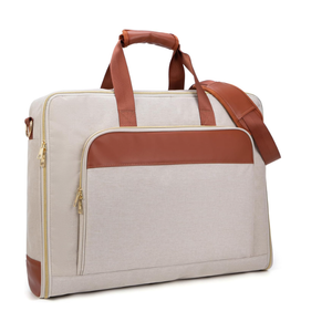 Garment Travel Bag for Women Carry on Garment Bag Up to 3 Suits for Business Trips,2 in 1 Hanging Suitcase Luggage Bags for Travel,Foldable Suit Bag 15.6Inch Laptop Beige
