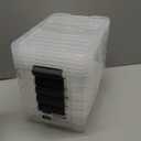 Superio Clear Storage Boxes with Lids, 4.5 Quart Plastic Container Bins for Organizing, Stackable Crates, BPA Free, Non Toxic, Odor Free, Organizers for Home, Office and Dorm, 5 Pack