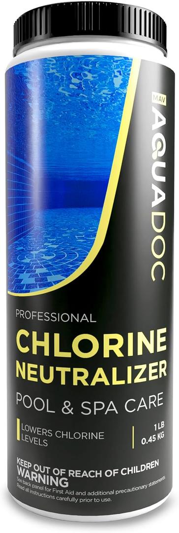 AquaDoc Chlorine Neutralizer for Pool & Hot Tub - 1 lb - Sodium Thiosulfate Formula to Help Reduce Chlorine Levels - Spa and Pool Chemicals Made in USA