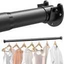 Supforce Closet Rods for Hanging Clothes, 17 to 28 Inches Stepless Adjustable Metal Closet Rod, 1.3 Inches Heavy Duty Clothes Hanging Rod for Closet Wardrobes Laundry RV