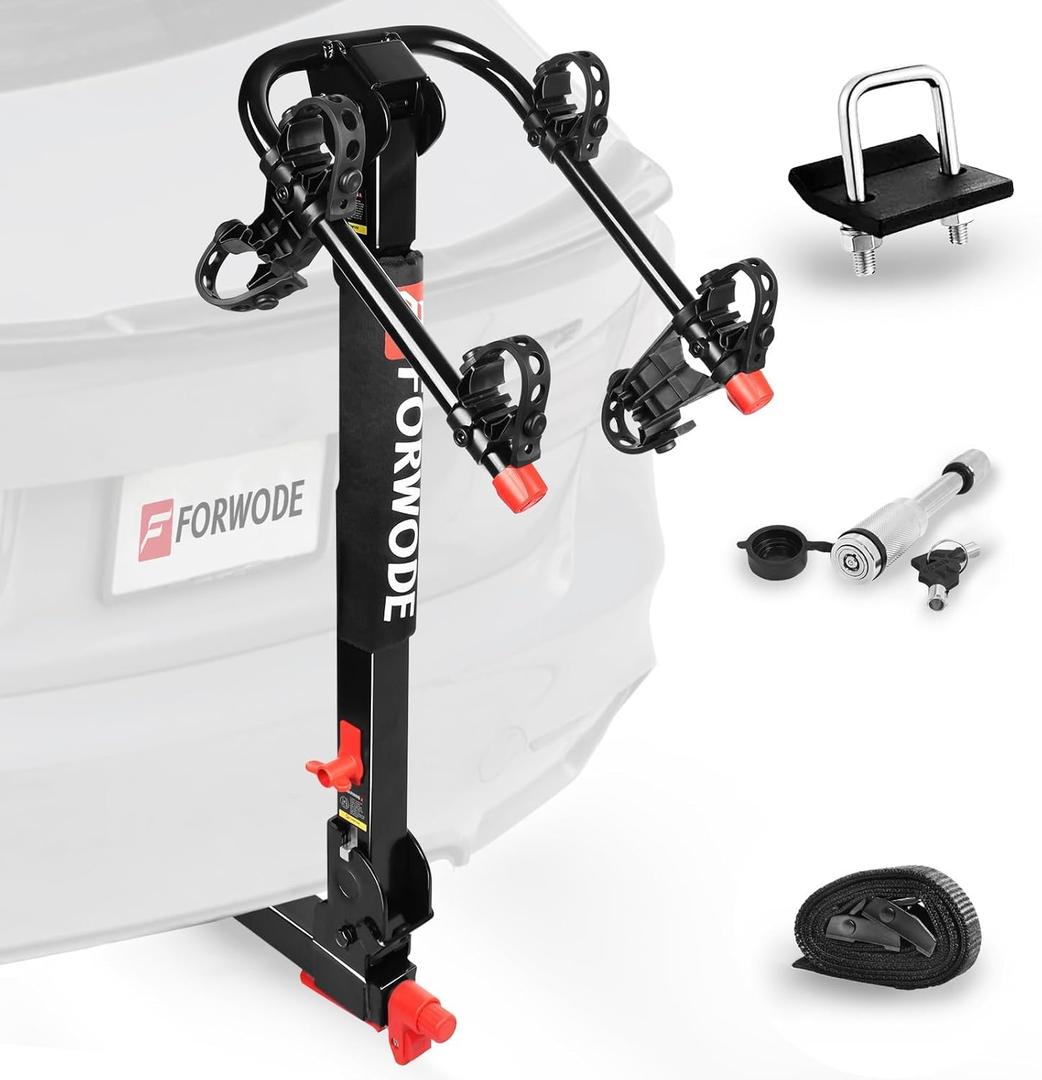 Forwode 2 Bike Hitch Mount Rack, Tiltable Foldable Bicycle Carrier Wobble Free Locking Hitch Quick Release 2-Inch Receiver Black (C-Upgraded versin, 2Bike) Forwode 2 Bike Hitch Mount Rack, Tiltable Foldable Bicycle Carrier Wobble Free Locking Hitch Quick Release 2-Inch Receiver Black (C-Upgraded versin, 2Bike)