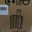 Coolife Luggage Expandable(only 28") Suitcase PC+ABS Spinner 20in 24in 28in Carry on (white grid new, S(20in)_carry on)
