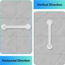 Shower Grab Bar, 2 Pack 24 Inch White Bathroom Safety Bar, 1.25" Diameter 304 Stainless Steel Grab Bars for Bathtubs and Showers, Handicap Shower Grab Bar for Seniors Elderly