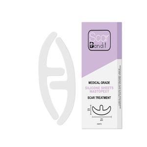 Scarbandit Breast Silicone Scar Sheets for Post-Surgery Healing & Breast Scar Tape - Reusable, Transparent & Flexible for C-Section & Breast Reduction Scars - Set of 4