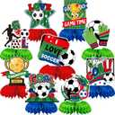 9pcs World Cup Soccer Decorations for Party 2026 Honeycomb Centerpieces Soccer Themed Table Decorations Sports Theme Birthday Supplies Merchandise Football Ornament Set Player Gift for Football Fan