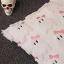 Halloween Pillow Covers 12x20 inch Set of 2 for Halloween Decorations Cute Ghost Embroidered Soft Plush Faux Fur White Throw Pillow Cushion Covers for Sofa Living Room Couch Bed Home Decor YY158A12