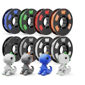 CREALITY 250g PETG Filament Bundle, 8 Colors Total 2kg, 1.75mm 3D Printer PETG Filament, Perfect for Small Project and Children Creation, Black+White+Grey+Tansparent+Red+Blue+Green+Orange