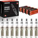 A-Premium Iridium Platinum Spark Plugs Compatible with Chevrolet Silverado 1500, 2500/3500 HD, Tahoe, Camaro, Suburban, Corvette & GMC Sierra 1500, Yukon, Yukon XL & Cadillac Escalade, Pack of 8