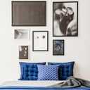 10x16 Picture Frame Set of 5,Wooden Frame 10x16 Wall Gallery Poster Photo frame with Durable Shatter Resistant Plexiglass for Wall Mounting Family -friend- wedding best gift (Black)