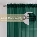Lecloud Hunter Green Sheer Curtains 54 Inch Length 2 Panels, Voile Light Filtering Curtains with Rod Pocket, Transparent Tulle Drapes for Bedroom Laundry, Each Panel 42 X 54 Inch