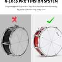Snare Drum Set, 14" x 5.5" Marching Snare Drum with Stand & Storage Padded Bag + Silent Mute Pad + Drums Sticks + Drumstick Holder + Drums Key + Damper Gels for Adults (Red)