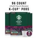 Starbucks K-Cup Coffee Pods, Dark Roast Hot or Iced Coffee, French Roast, 96 Keurig Pods (EXP 05/30/27)