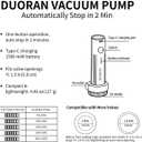 Cordless Electric Vacuum Pump for Vacuum Storage Bags Travel Air Pump, Portable USB Rechargeable Seal & Compression Bag Pump for Clothes, Blankets & Bedding (Storage Bags Not Included), 0.0286 Liters