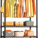 Ulif H4 Portable Closets, 4-Tier Metal Clothes Garment Rack for Bedroom and Cloakroom, Clothing Closet Storage and Organizer Wardrobe, 35.4" W x 14" D x 76.4" H, Black