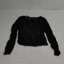 PT Haahoos Women's Long Sleeve Mesh Tops Sexy Crewneck Sheer Lace Shirts Party Club Night See Through Blouses S