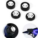 DLseego Thumb Grips Caps for PlayStation Portal Remote Player, Full Protection Anti-Slip & Anti-Scratch Anti-Fingerprint Protective Cartoon Button Cap Cover 4 Thumb Stick Caps - Black Skull