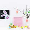 3 x Easter Wooden Door Sign Bunny Welcome Hanging Sign Rustic Farmhouse Wood Wreath Sign for Easter Spring Coffee Shop Window Home Decor