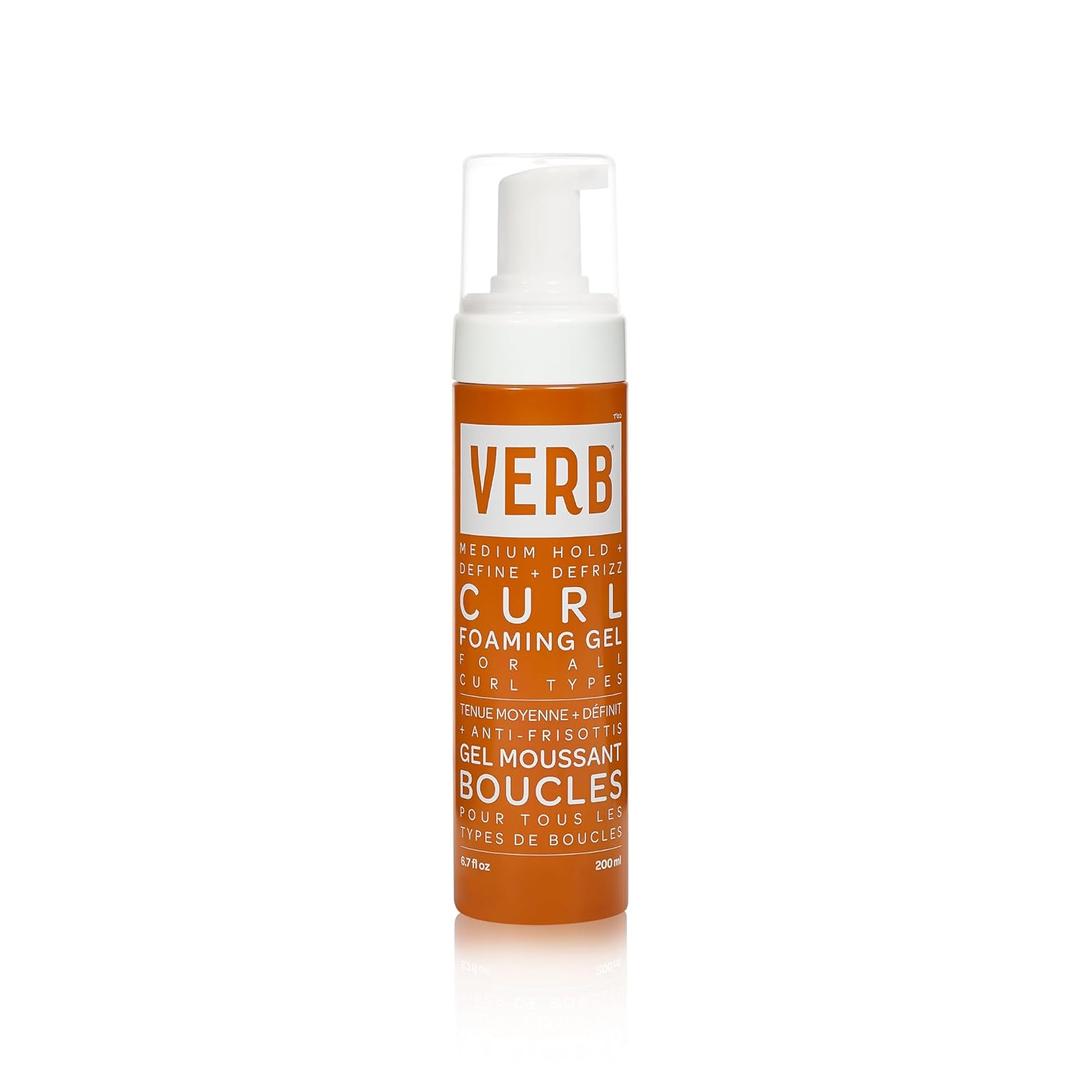 VERB Curl Foaming Gel  Frizz Control Foaming Gel - For Waves, Curls and Coils - Defines + Enhances for Medium Hold  Vegan, No Parabens or Harmful Sulfates (6.7 Fl Oz (Pack of 1))