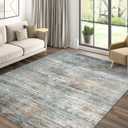 Area Rugs 5x7 for Living Room Bedroom, Modern Abstract Machine Washable Rug, Large Soft Low Pile Floor Cover with Non Slip Backing for Dining Room, Ash Gray Brown