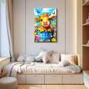 2 x Yunnuo Highland Cow Paint by Numbers Kit for Adults with Frame,Flowers Painting by Numbers for Beginners in Colorful Box,8W x 12L Canvas Small Paint by Number Kits for Home Wall Decor