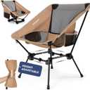 Folding Camping Chairs, Lightweight Backpacking Chair in Compact Design for Camp, Beach, Hiking, Outdoors, Khaki