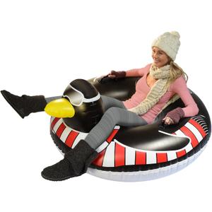 GoFloats Winter Snow Tubes - Choose from Unicorn, Disney's Frozen, Ice Dragon, Polar Bear, Penguin, Flamingo - Inflatable Sled for Kids and Adults (44 Inch)