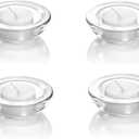4 Pack,Clear Tealight Candle Holders, 3" Round Chunky Glass Candle Holder