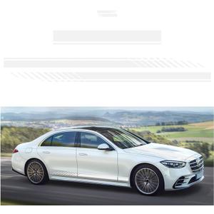 5 PCS Car Hood Stripe Sticker, Vinyl Modified Rearview Mirror Decals, Racing Sports Auto Body Side Sticker Decoration, Universal Exterior Stickers for Skirt Roof Bumper (Small, White)
