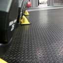 Heavy Duty Diamond-Plate Rubber Flooring Roll 4x6 FT, Multi-Purpose Waterproof Anti-Slip Floor Mat, Easy to Clean Under Equipment, Mats for Garage, Gym, Stable, Basement, Kennel
