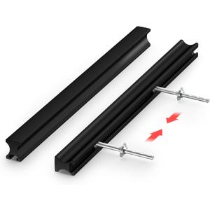 homdiy 10 Pack Adjustable Black Cabinet Pulls 2" to 8.8" (51-224mm) Adjustable Hole Distance Drawer Pulls