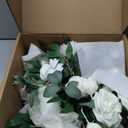 Ling's moment White Bridal Bouquet Cascading, Ivory Wedding Bouquets for Bride, 15 Inch Bride Bouquets for Wedding Artificial Flowers Bouquets