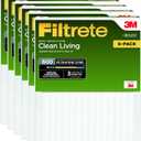 Filtrete DR04-6PK-2E Clean Living Dust Reduction AC Furnace Air Filter, MPR 600, 14 x 25 x 1-Inches, 6-Pack, 6 Count (Pack of 1), No Color