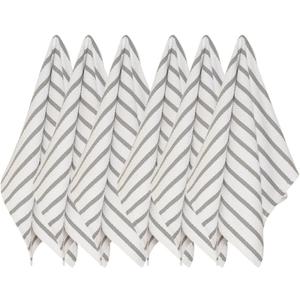 Now Designs Basketweave Kitchen Towel London Gray Stripe, Set of 6 140422