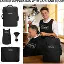 Barber Backpack for Clippers and Supplies, 17.7"x7.9"x13" Large Capacity Four-Layer Hairstylist Backpack, with General-purpose Barber Apron Cape Brush, Barber Bag for Barbershop Salon Home Use
