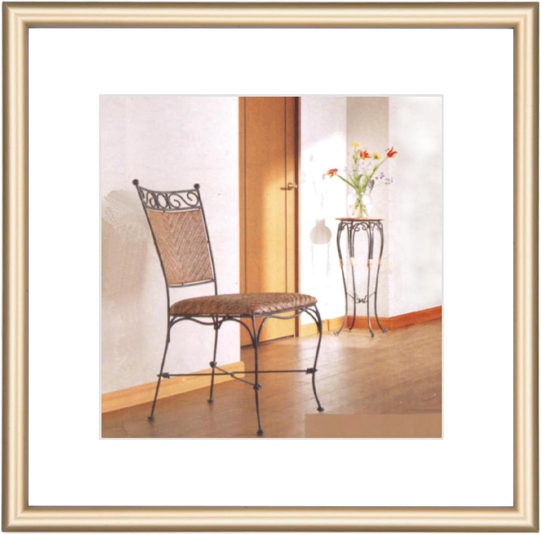 4x4 Picture Frame, Brass Matte Thin Modern Metal, Square Frame for Desktop and Wall Mounting, Aluminum Floating Photo Frame, Fit 3x3 with Mat or 4 x 4 without Mat, 1 Pack (Bronze)