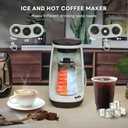 Hot and Iced Coffee Maker 4-5 Cup for Grounds, Personal Single Serve Coffee Machine with Glass Pot for Home, Office and Travel, Green