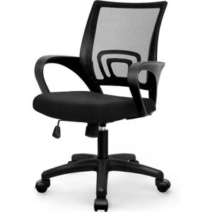 NEO CHAIR Office Computer Ergonomic Mid-Back Mesh Desk Chair, Dark Black, 22.8 x 22.44 x 36 inches
