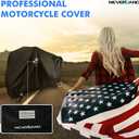 NEVERLAND Motorcycle Cover Waterproof Outdoor - Black Heavy Duty Scooter Cover, Motorbike Cover with Refletive Logo, Lock-Hole, Bandage, Storage Bag-Protect Against Dust, Debris, Rain and Weather(XXL)