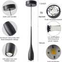 Black Pendant Lights Kitchen Island, Modern LED Pendant Light Fixtures, Small Mini Pendant Lighting Dimmable Hanging for Bathroom, Bar, Dining Room, Bedroom2-Pack