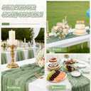 3 x 2 Pack Sage Green Cheesecloth Table Runner, 10Ft Boho Gauze Cheese Cloth Table Runners for Wedding, Party, Dinner, Baby Shower, 120 Inches Long Table Runner for St. Patrick's Day, Easter, Christmas, 35 Inches X 120 Inches