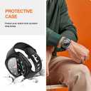 3 x 2+2 Pack for Samsung Galaxy Watch Ultra 2025/Galaxy Watch 7 Ultra Screen Protector Case 47mm, Hard PC Bumper Cover with Anti-Fog Tempered Glass Screen Protector (Black)