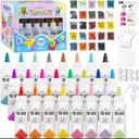 2 Pack 24 Colors Tie Dye Kit, Tie Dye Set for Kids, Pre-Filled Bottles, Non Toxic Permanent Fabric Dye Art Set, Easy DIY Fabric Art - Create Fun (24 Colors)