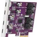 FebSmart 4X 5Gbps USBC Ports PCI Express USB 3.0 Expansion Card for Windows 11, 10, 8.x, 7, Vista, XP Desktop PCs, Built in SelfPowered Technology, No Need Additional Power Supply (FSU304CPro)