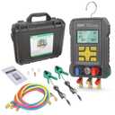 Digital Manifold Gauges HVAC for 92 Refrigerant Digital Gauges HVAC pressure&Temp Test Air Conditioning Tools & Equipment Supercooling/Superheating Test,for Cold Storages/Refrigerators AC Recharge Kit
