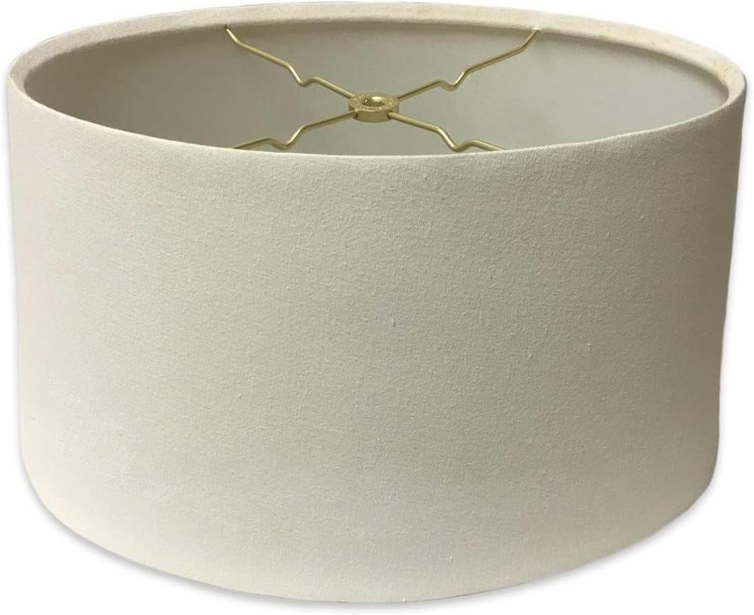 Royal Designs, Inc. Shallow Oval Hardback Lamp Shade, HB-611-12LNEG, Linen Eggshell, (10 x 6) x (12 x 7.5) x 7