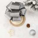 Ribbli Silver Velvet Wired Ribbon 2.5 Inch Silver Velvet with Silver Glitter Christmas Ribbon for Christmas Tree Decoration Big Bow Gift Wrapping Crafts Wreaths Supplies- 10 Yards