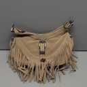 Sunwel Fashion Small Western Fringe Underarm Purse Mini Hippie Shoulder Bag with Tassel for Women, Nude
