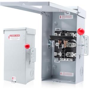 Larrik Generator Transfer Switch 100A, Manual Transfer Switch for Home Generator, Heavy Duty DoubleThrow 120/240V,24000W for Indoor Outdoor Use,NEMA 4X Standards